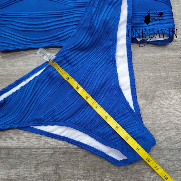 Zaful Textured Bandeau Bikini Swimsuit Size M - Picture 4 of 5